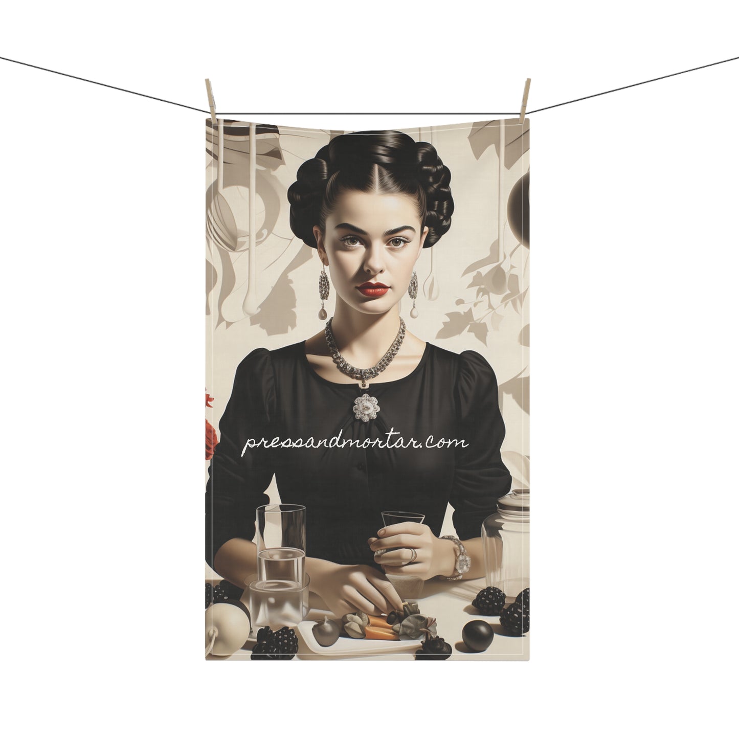 Kitchen Stash- Kitchen Towel Frida Kahlo Self-Portrait