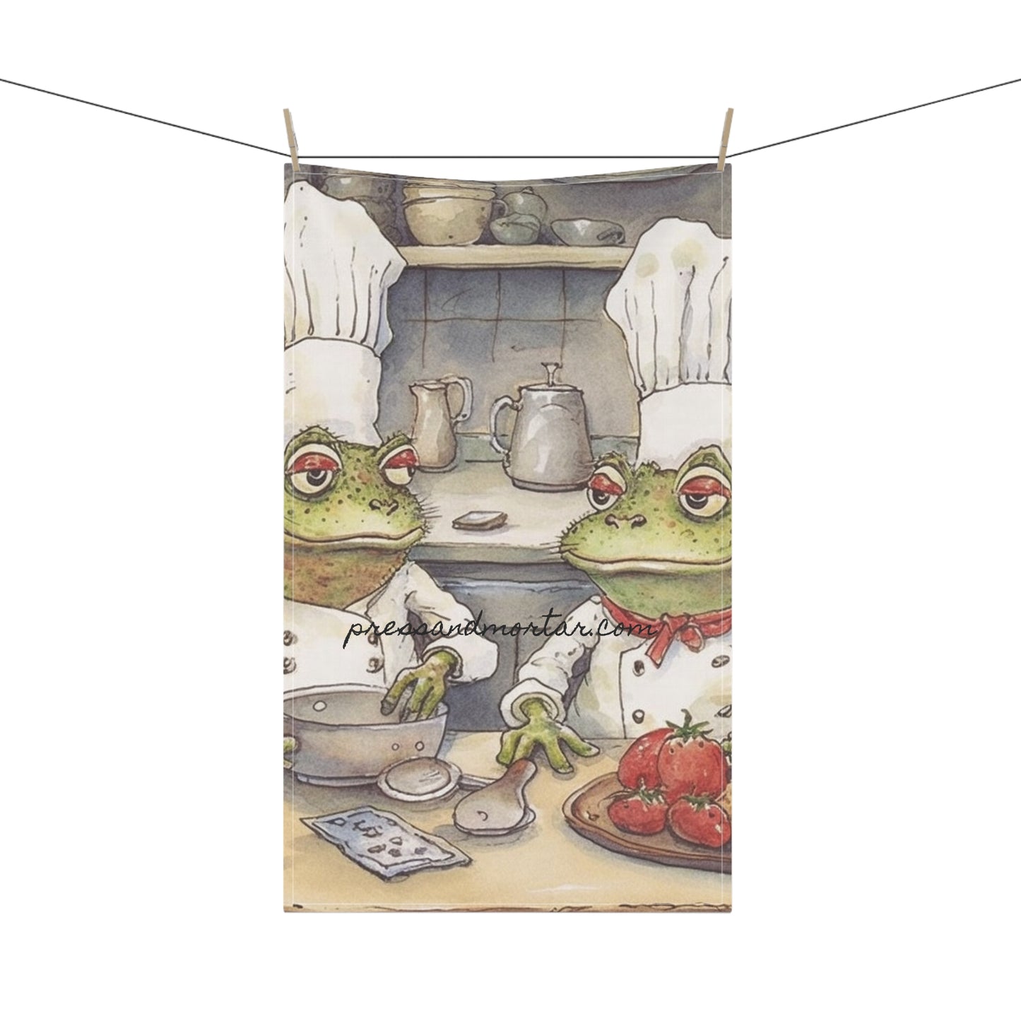 Kitchen Stash- Kitchen Towel Two Frog Chefs