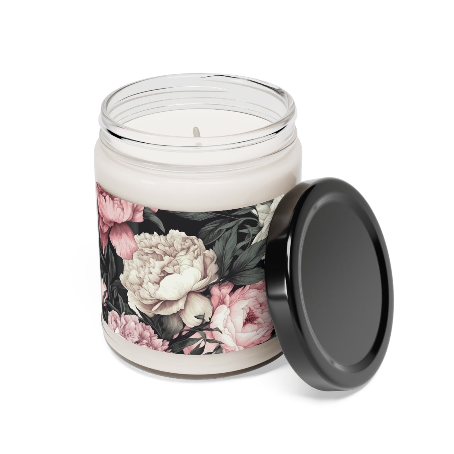 Candles- Scented Soy Candle, 9oz Pink and White Flowers