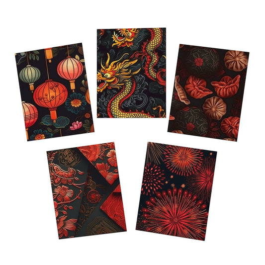Stationary- Greeting Cards (5-Pack) Chinese New Year