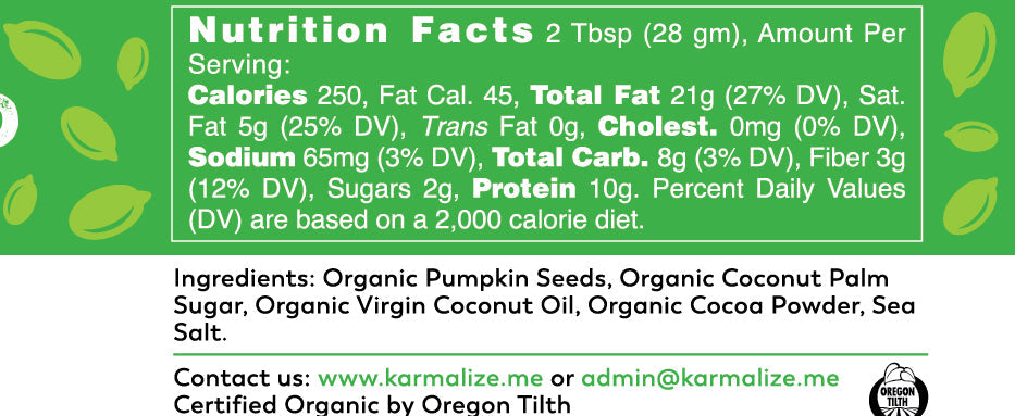 Organic Vegan Cacao Pumpkin Seed Butter-1