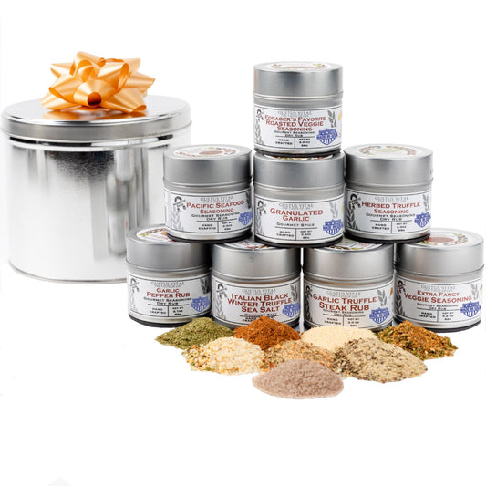 Fancy Proteins & Truffled Sides Luxury Gift Pack | 8 Gourmet Seasonings & Salts In A Handsome Gift Tin-0